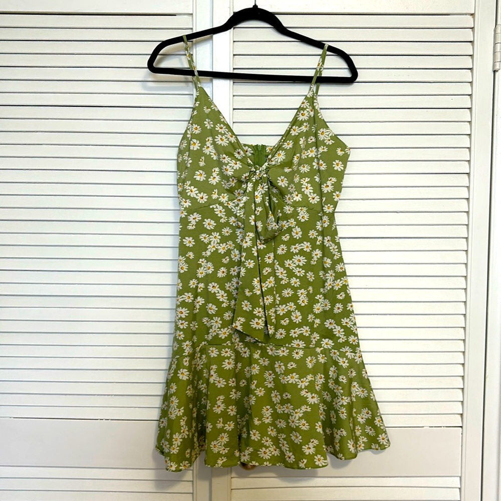Morrisday the label green daisy mini dress-NWT